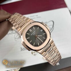Đồng Hồ Nam Patek Philippe Nautilus 5711 Rep 11 Bọc Vàng 18K Dây Kim Loại Mặt Xám 40mm