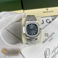 Đồng Hồ Nam Patek Philippe Nautilus 5711 Viền Đá Sworovski Mặt Xanh 40mm