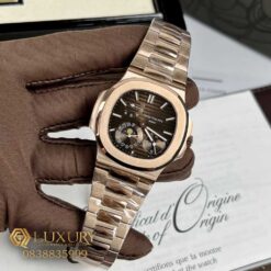Đồng Hồ Nam Patek Philippe Nautilus 5712R Vàng Hồng Mặt Nâu Máy Thuỵ Sỹ 40mm