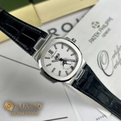 Đồng Hồ Nam Patek Philippe Nautilus 5726G Replica 11 Dây Da Mặt Trắng Xưởng GR 40.5mm
