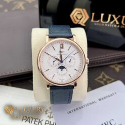 Đồng Hồ Nam IWC Schaffhausen Dây Da Viền Vàng Replica 11 Cao Cấp Size 40mm