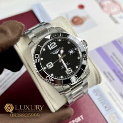 Đồng Hồ Nam Longines HydroConquest Mặt Đen Rep 11 Thuỵ Sỹ Dây Kim Loại 43mm