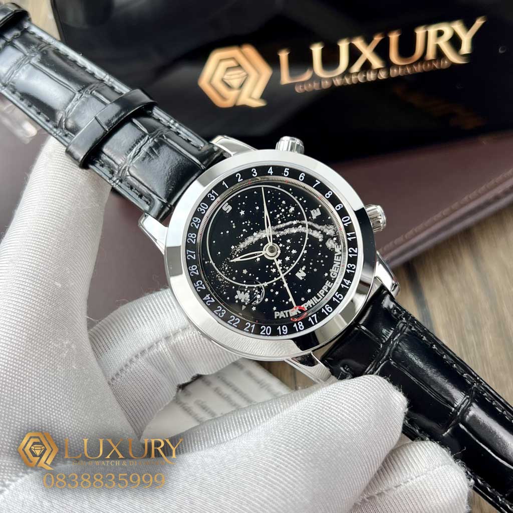 Đồng Hồ Nam Patek Philippe 6102R Starry Sky Moonphase Black Replica 11 Size 44mm