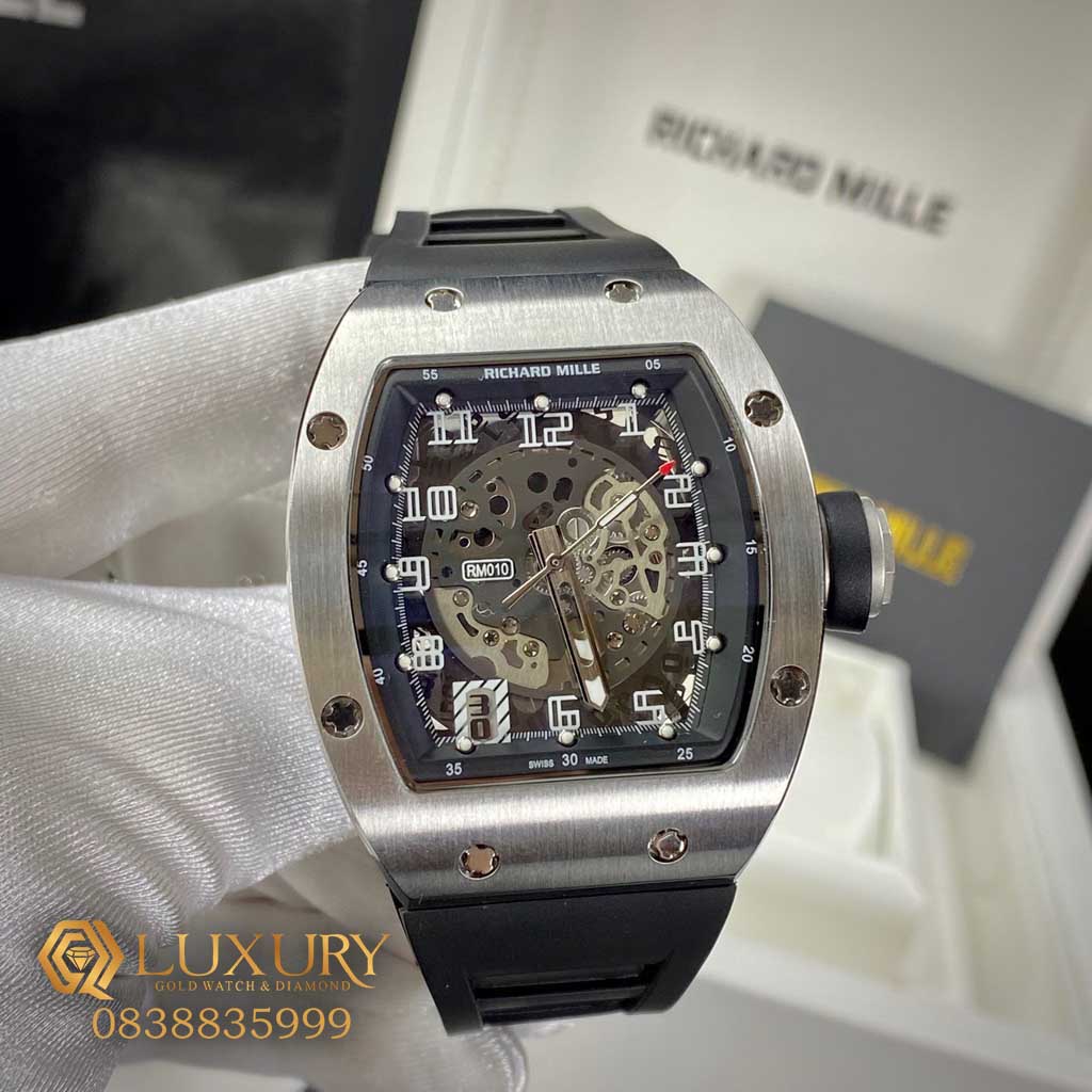 Đồng Hồ Nam Richard Mille RM010 Rep 11 Thụy Sỹ Dây Cao Su Màu Đen Size 40mm Đồng Hồ Nam Richard Mille RM010 Rep 11 Thụy Sỹ Dây Cao Su Màu Đen Size 40mm