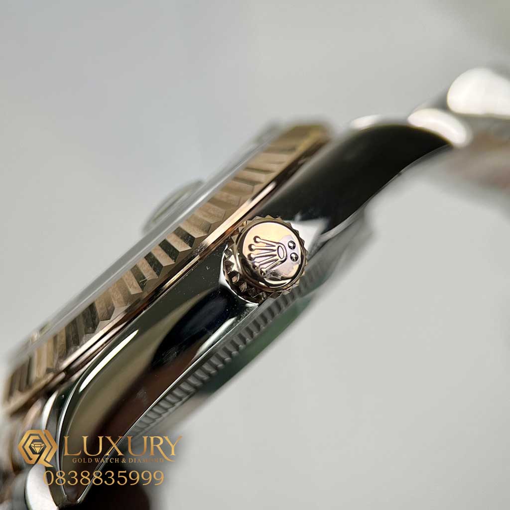 Đồng Hồ Nữ Rolex Datejust Demi Rose Gold Mặt Xám Cọc Số La Mã Rep 11 EW Factory 31mm Đồng Hồ Nữ Rolex Datejust Demi Rose Gold Mặt Xám Cọc Số La Mã Rep 11 EW Factory 31mm