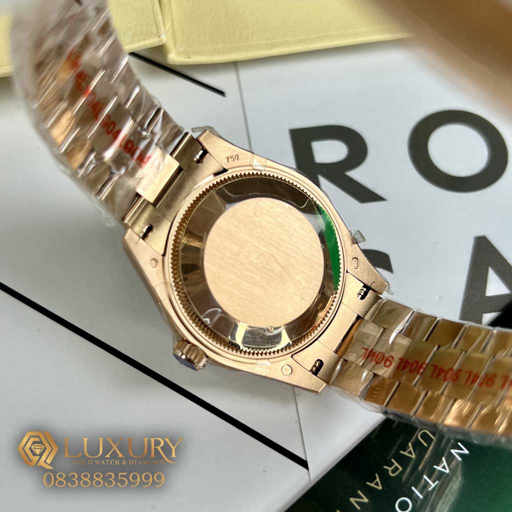 Đồng Hồ Nữ Rolex DateJust Rose Gold Viền Đá Mặt Xà Cừ Rep 11 EW Factory 31mm